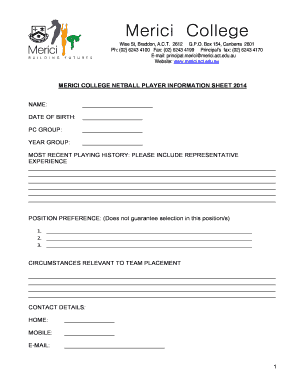 Netball homework sheets image