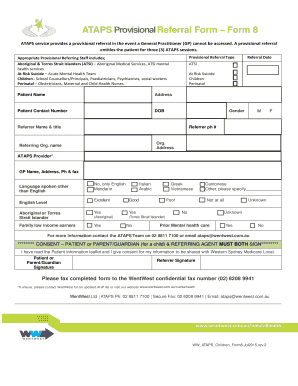 ATAPS Provisional Referral Form
