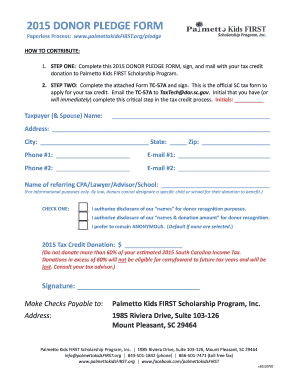 2015 Donor Pledge Form