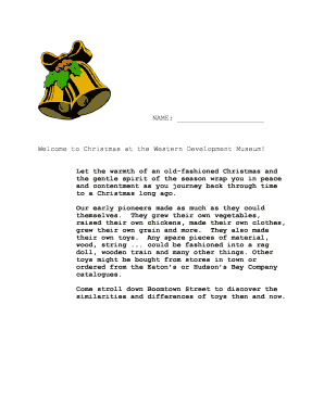 Christmas Toy Activity Form