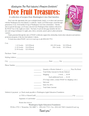 Washington Tree Fruit Industry Cookbook Order Form