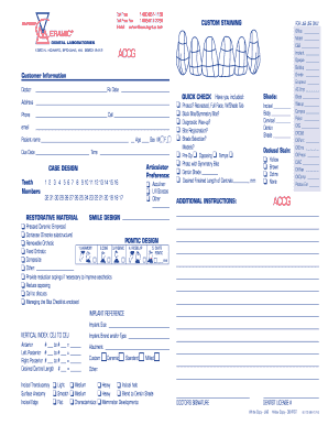Dental Lab Case Form