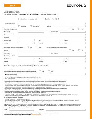 Print Application Form Sources 2 Script Development