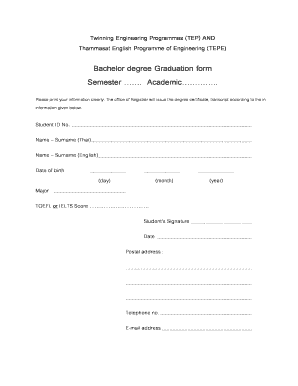 Bachelor degree Graduation form - tepengrtuacth