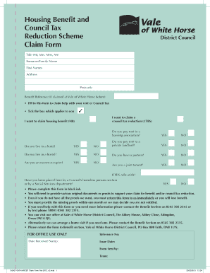 Housing Benefit and Council Tax Reduction Claim Form