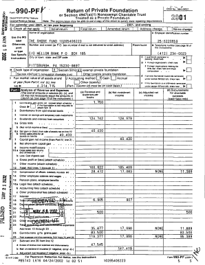 Form 990-PF 2001