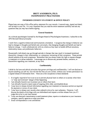 Informed Consent Statement and Office Policy