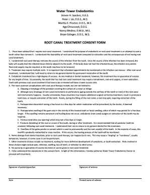Root Canal Treatment Consent Form