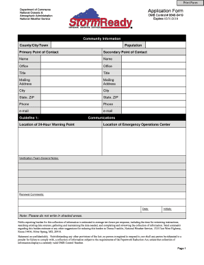 National Weather Service Application Form