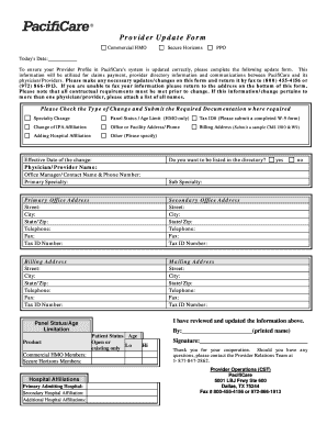 Provider Update Form