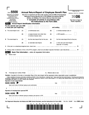 Form 5500 Annual Return/Report of Employee Benefit Plan