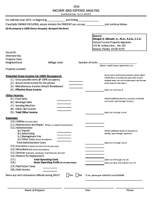 Florida Income and Expense Analysis Form