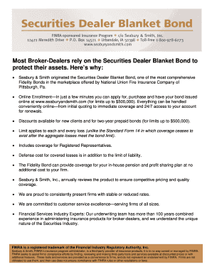 Securities Dealer Blanket Bond Application