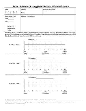 Direct Behavior Rating Form