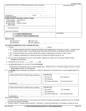 California At Issue Memorandum