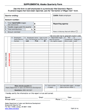 Alaska Quarterly Form