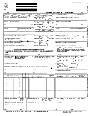 Pica Health Insurance Claim Form