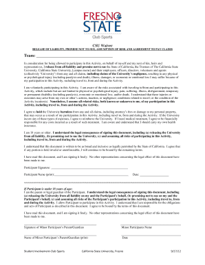 CSU Waiver Form