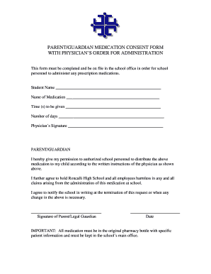 Parent Medication Consent Form