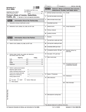 Schedule K-1 (Form 8865) 2008