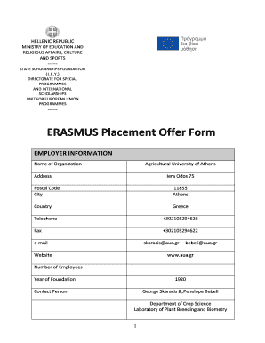 ERASMUS Placement Offer Form - hs-emden-leerde