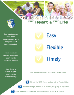 Word of Life EFT Donation Form