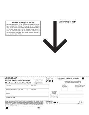 2011 Ohio Income Tax TeleFile Worksheet