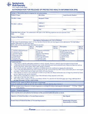 HIPAA Authorization for Release of Protected Health Information