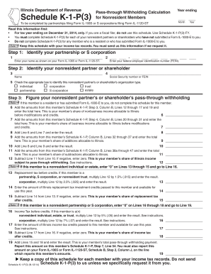 Illinois Schedule K-1-P(3) for Nonresident Members