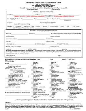 Referred Laboratory Testing Order Form