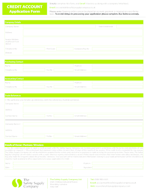 Credit Account Application Form