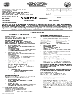 Los Angeles County Agency Referral Form