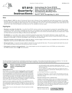 New York Quarterly Sales and Use Tax Return