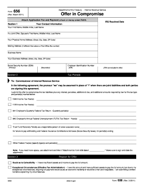 IRS Form 656 Offer in Compromise