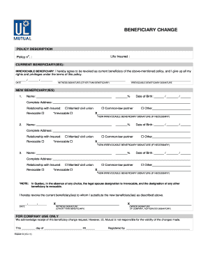Beneficiary Change Form