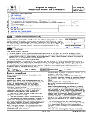 Form W-9 Request for Taxpayer Identification Number and Certification