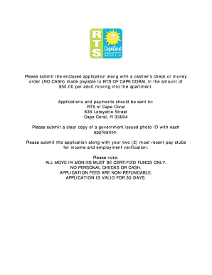 RTS of Cape Coral Apartment Application