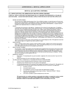 Rental Application Addendum