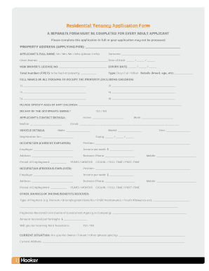 Residential Tenancy Application Form