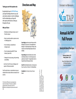 Fillable Online airtap umn Directions and Map Training you wont find