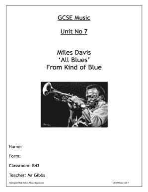 GCSE Music Unit 7 Jazz Origins Worksheet