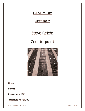 GCSE Music Unit 5 Minimalism Study