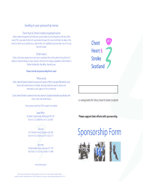 Chest Heart & Stroke Scotland Sponsorship Form