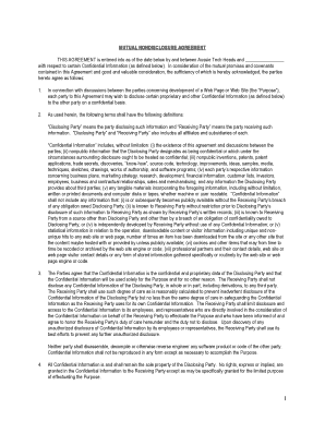 Mutual Non-Disclosure Agreement