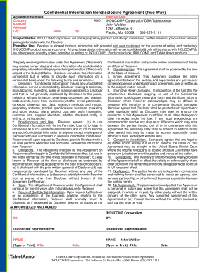 Confidential Information Nondisclosure Agreement (Two Way)