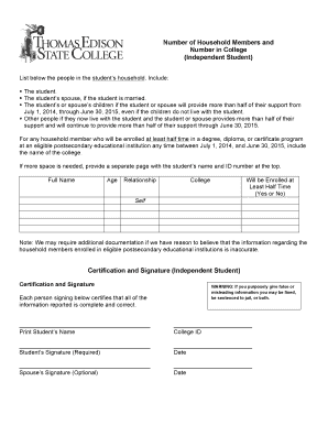 Fafsa Household Members Form
