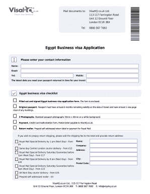 Egypt Business Visa Application