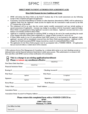 Direct Debit Payment Authorization Agreement (ACH)