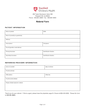 Patient Referral Form