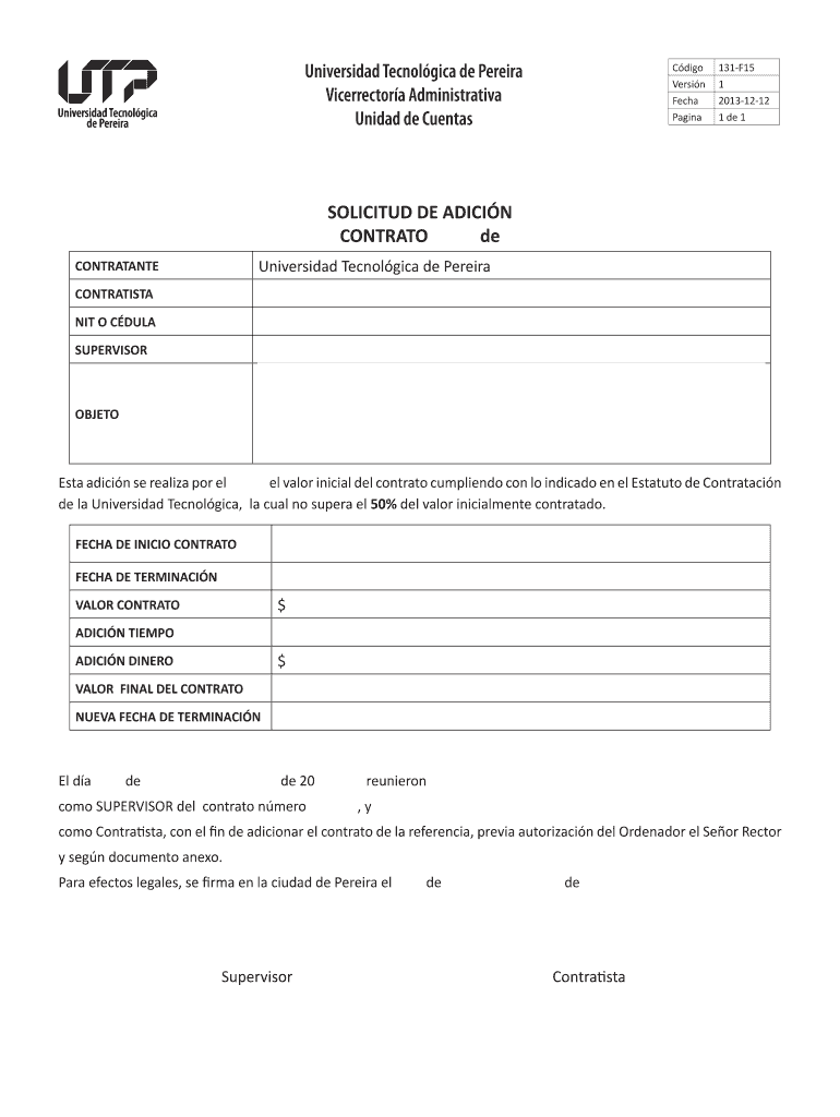 SOLICITUD DE ADICIN Vista previa en la página 1